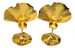 Candelabros Pareja Metálicos 17 Cm Vela Centro De Mesa Hoja  - Miniatura 1