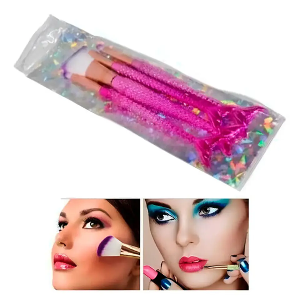 Set Brocha Pincel Sirena Set Maquillaje X 4 Und Mujer Dama  1