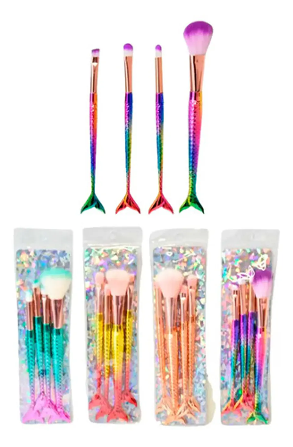 Set Brocha Pincel Sirena Set Maquillaje X 4 Und Mujer Dama  2
