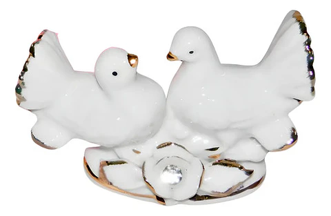 Pareja Palomas Centro Mesa Estatuas Decoración 