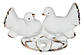 Pareja Palomas Centro Mesa Estatuas Decoración  - Miniatura 1