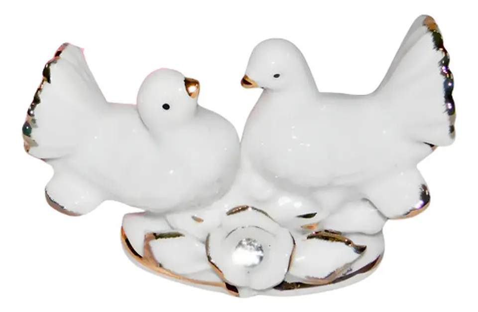 Pareja Palomas Centro Mesa Estatuas Decoración  1