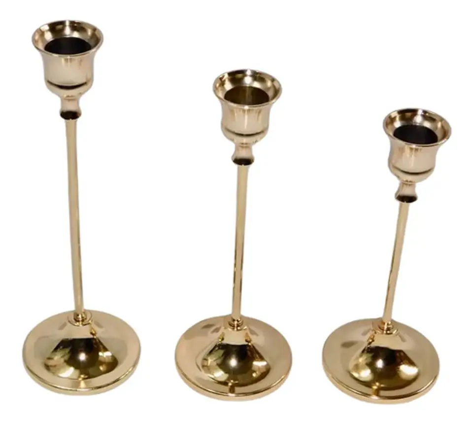Candelabros  X3 Und 21-18-16 Cm Veladora Cirio Velones Vela  1