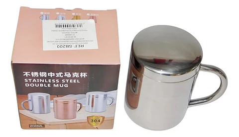 Pocillo Acero Inoxidable Vaso Tapa 400ml Utensilios Cocina