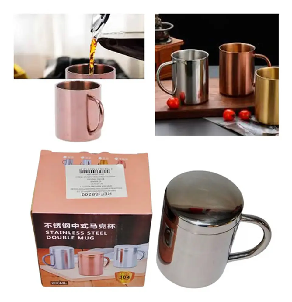 Pocillo Acero Inoxidable Vaso Tapa 400ml Utensilios Cocina 2