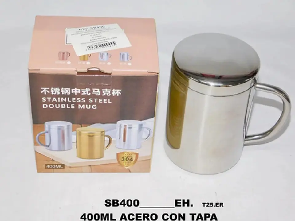 Pocillo Acero Inoxidable Vaso Tapa 400ml Utensilios Cocina 4