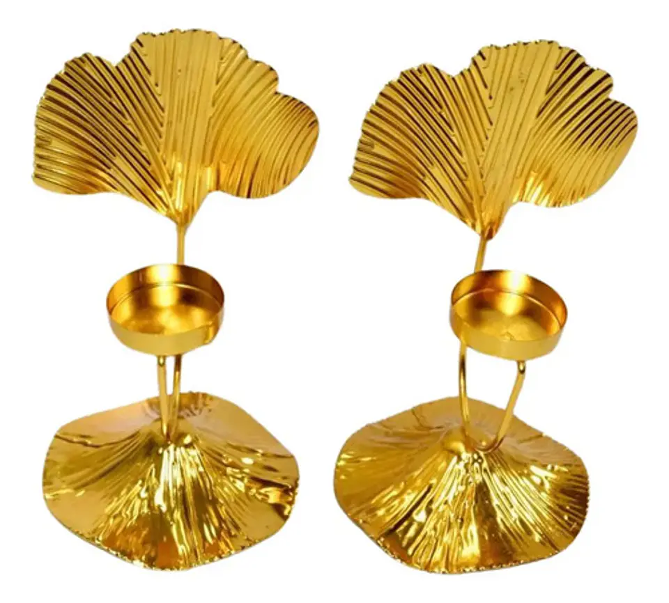 Candelabros Pareja Metálicos Para Vela Centro De Mesa  1