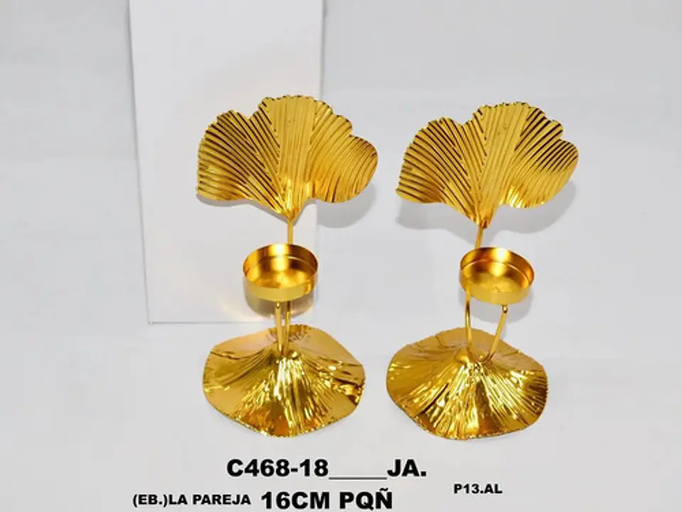 Candelabros Pareja Metálicos Para Vela Centro De Mesa  2