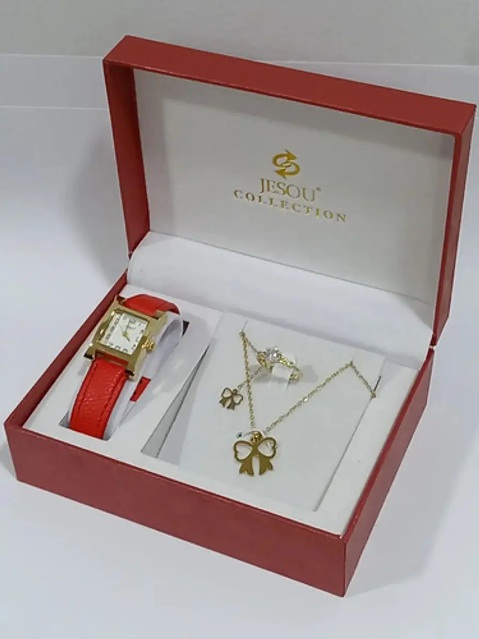 Estuche Reloj Cadena Anillo Regalo Belleza Mujer Dama 3