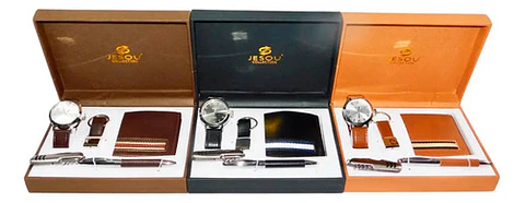 Kit Estuche Regalo Reloj  Billetera Esfero Llavero Navaja 
