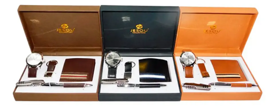Kit Estuche Regalo Reloj  Billetera Esfero Llavero Navaja  1