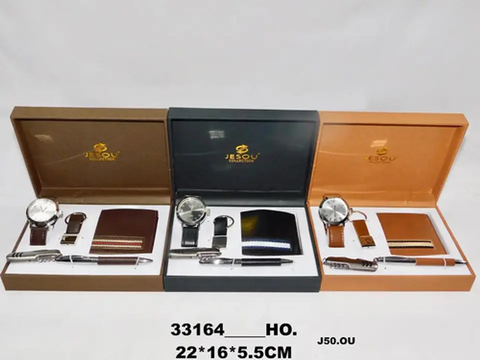 Kit Estuche Regalo Reloj  Billetera Esfero Llavero Navaja  2