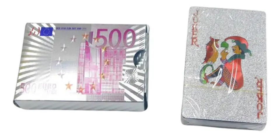  Cartas Poker Casino Profesionales Juego Mesa Plateado Euro 2