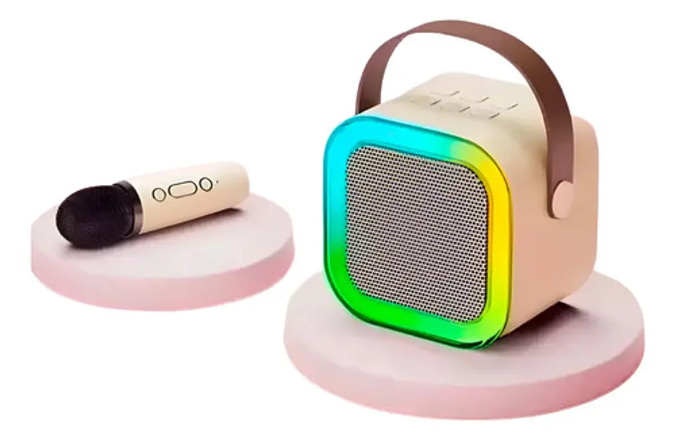 Radio Parlante Bluetooth Karaoke Luz Led Mic Inalámbrico 1