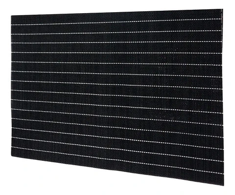 Individuales Juego Mesa Mantel X6und Forro Negro A Rallas 