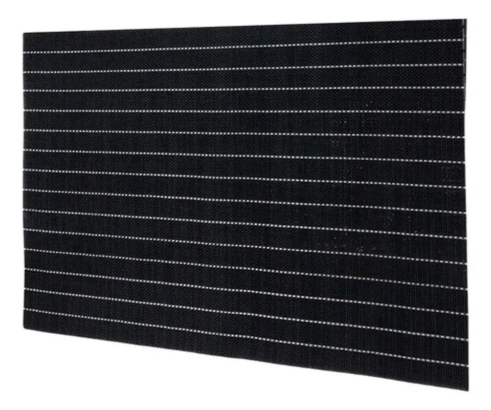 Individuales Juego Mesa Mantel X6und Forro Negro A Rallas  1