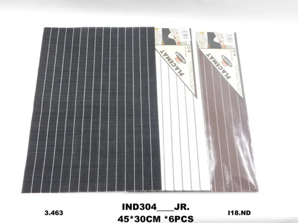 Individuales Juego Mesa Mantel X6und Forro Negro A Rallas  3