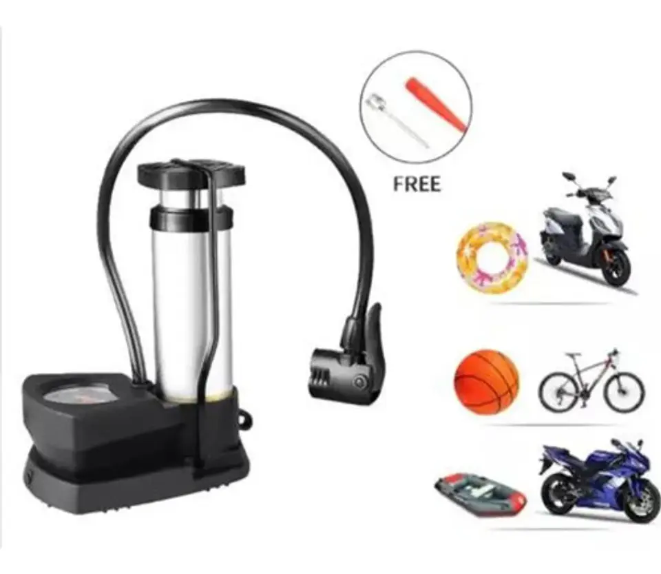 Bomba Inflador Mini De Piso Pie Bicicleta Llantas 7