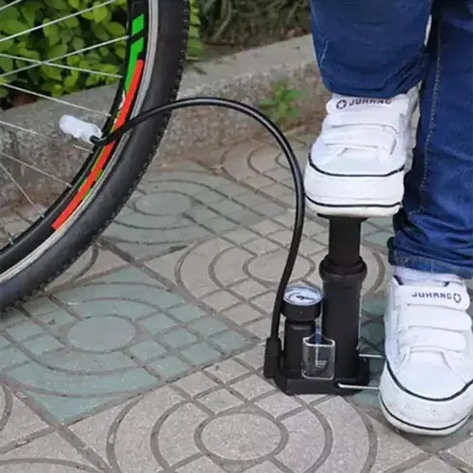 Bomba Inflador Mini De Piso Pie Bicicleta Llantas 9