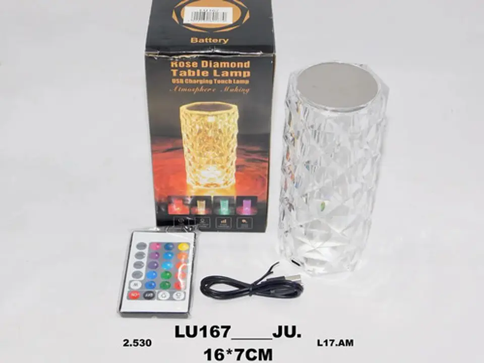 Lámpara Mesa Efecto Cristal Regulable 16 Colores  2
