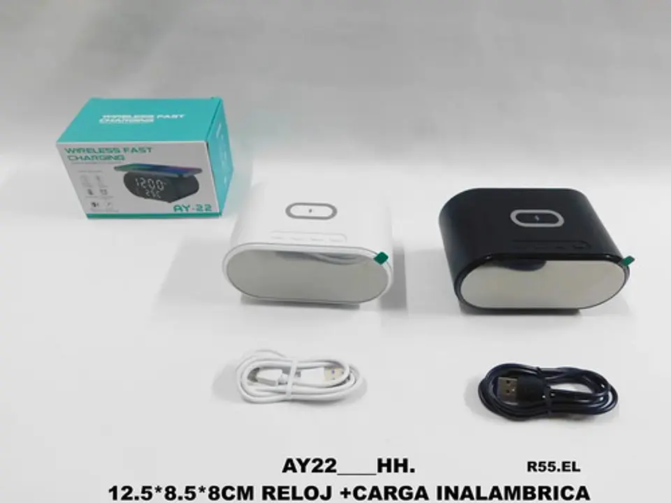 Reloj Despertador Cargador Inalámbrico Termómetro Rápida  2