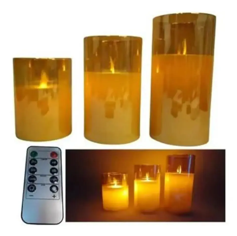Velas Decorativas Parafina X3 Control De Tiempo  1