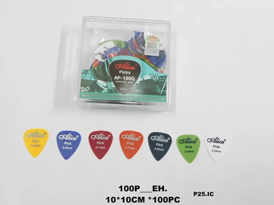 Caja X100 Plumilla Picks Guitarra Eléctrica Acústica Alice  3