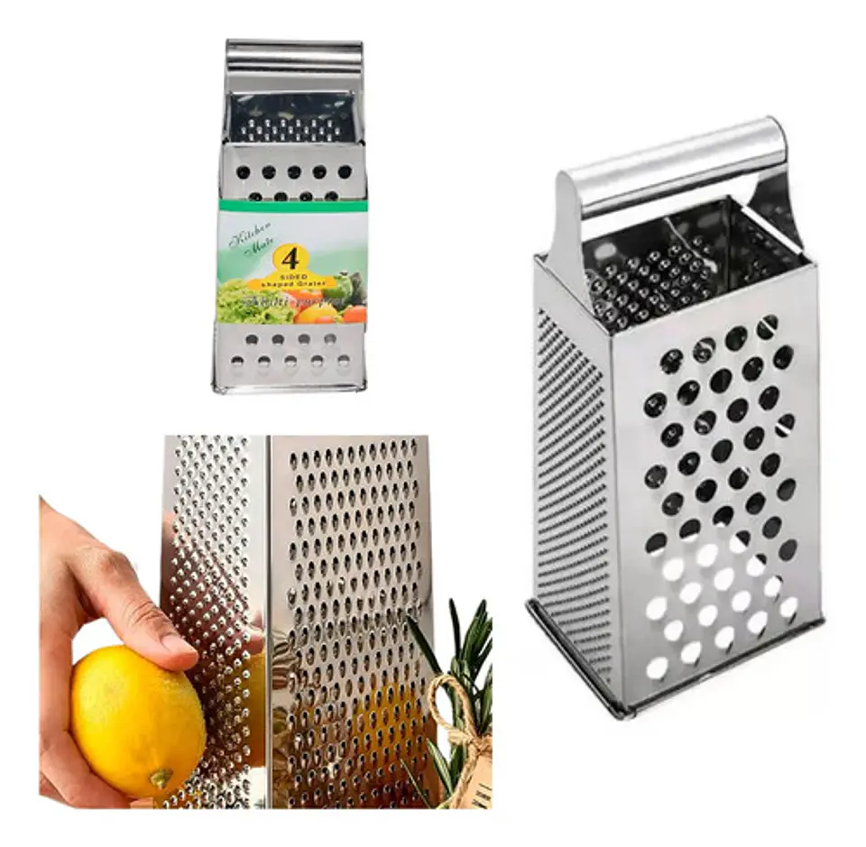 Rallador Caja Con Asa Triturador Manual Acero Inoxidable  1