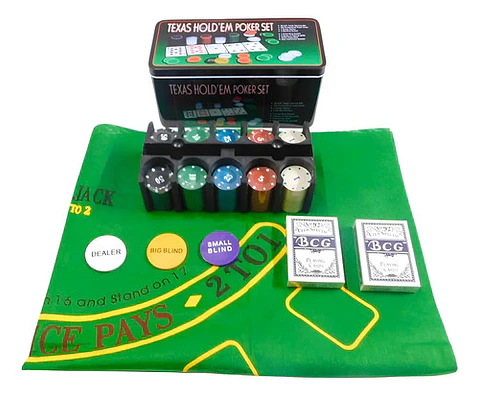 Poker Texas 100 Fichas Cartas  Estuche De Lujo Juego Mesa 
