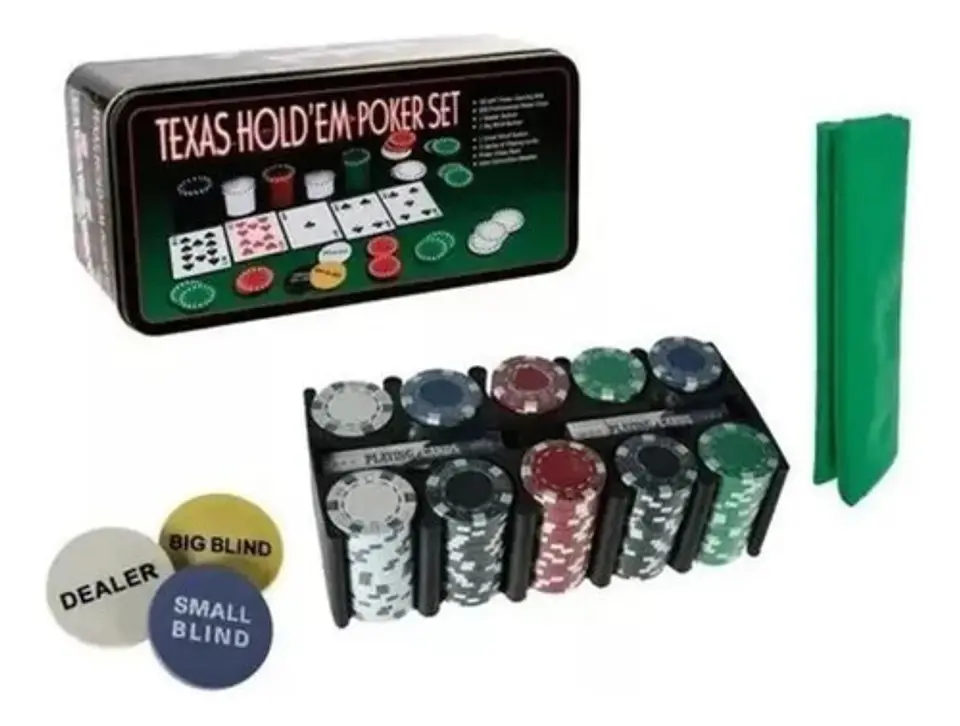 Poker Texas 100 Fichas Cartas  Estuche De Lujo Juego Mesa  4