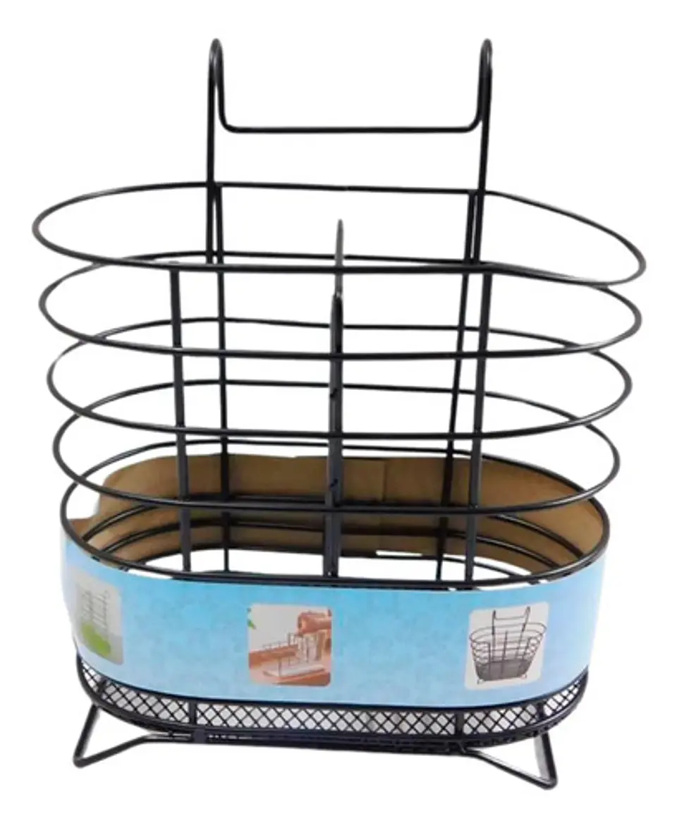 Base Para Cubiertos Negro Metálico Utensilios De Cocina   1