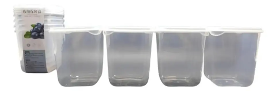 Caja Almacenamiento Con Tapa Recipiente Utensilios Cocina X4 1