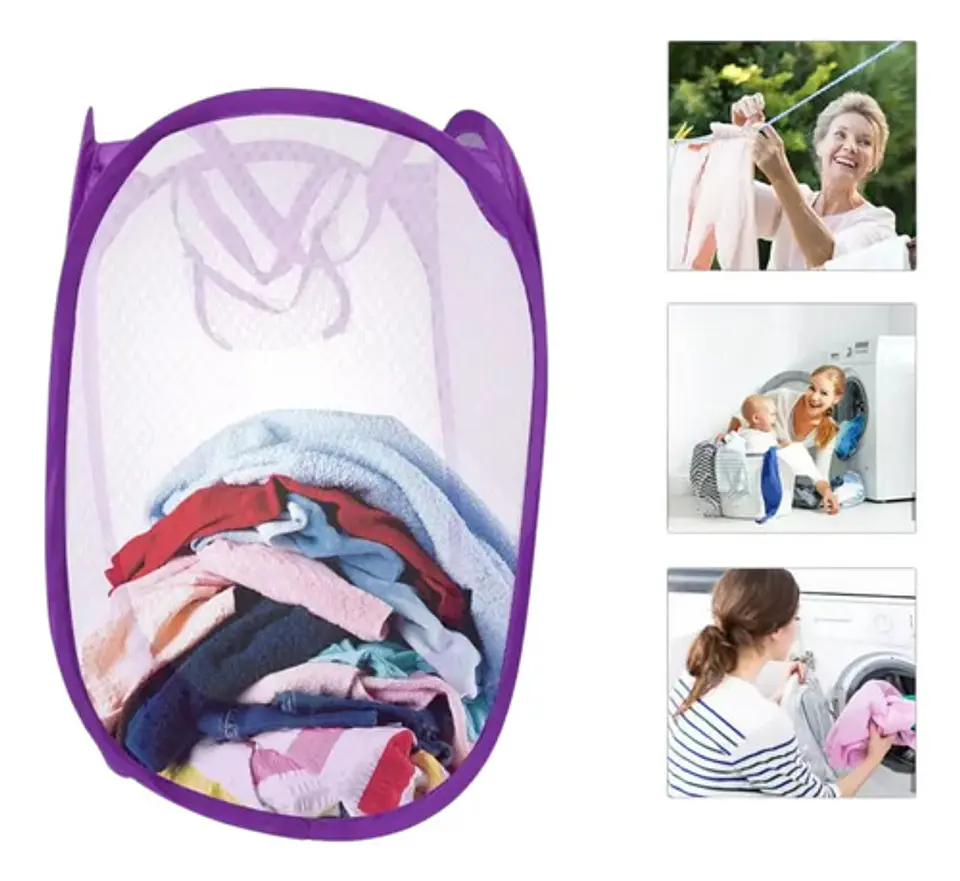 Organizador De 70x40 Cm Tela Canasta Ropa Plegable 1