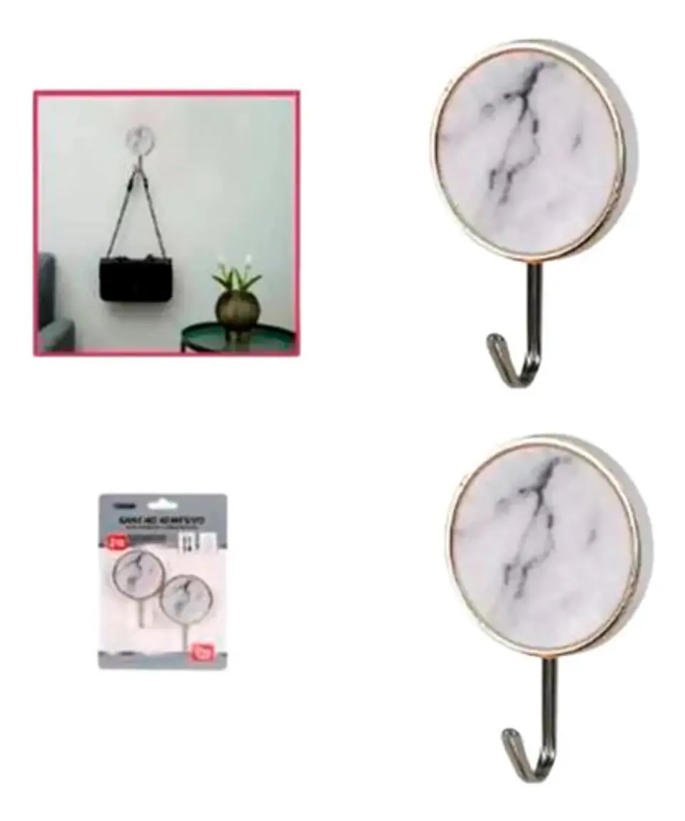 Gancho Perchero X2 Und Adhesivo Para Pared Multiusos  1