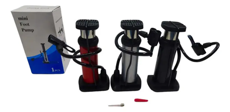 Bomba Inflador Mini De Piso Pie Bicicleta Llantas Jc02 2