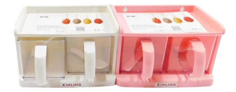 Kit De Soportes Acrílicos Para Condimentos, 2 Tarros 1