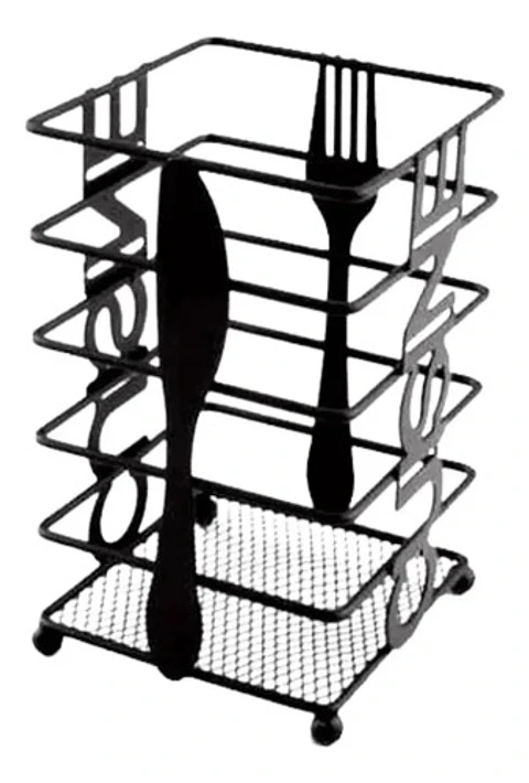 Soporte Porta Cucharas Metálico Base Metálica Negra 
