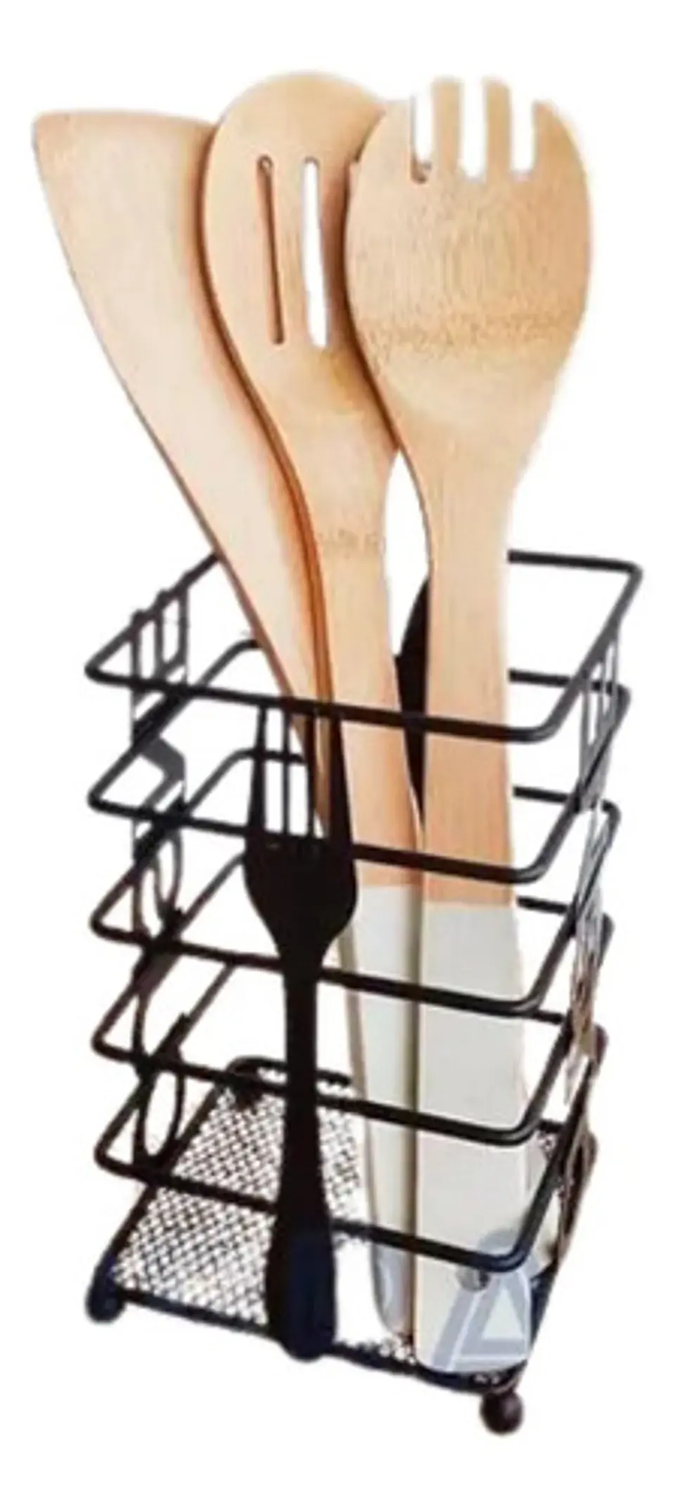 Soporte Porta Cucharas Metálico Base Metálica Negra  4