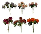 Matas Rosas Colores Vivos Flores Artificiales Decoración - Miniatura 1