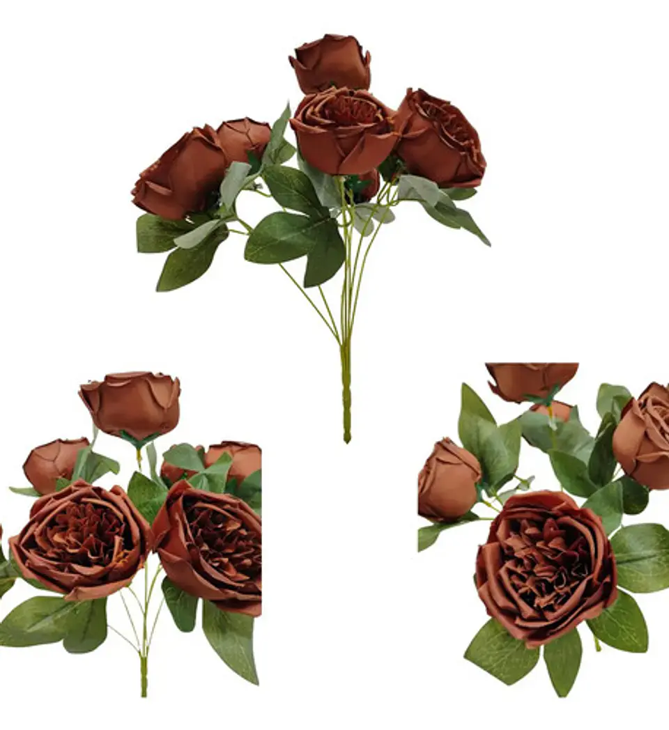 Matas Rosas Colores Vivos Flores Artificiales Decoración 9