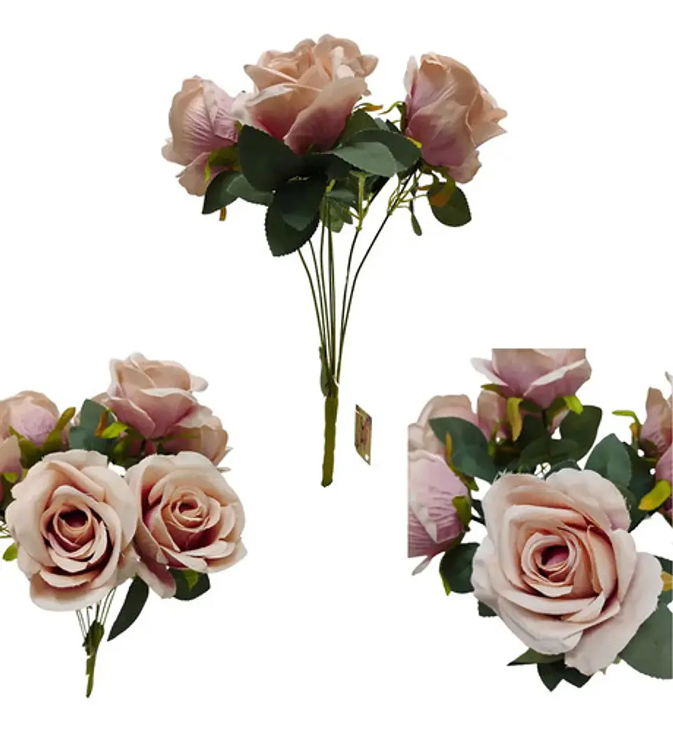 Matas Rosas Colores Vivos Flores Artificiales Decoración 13