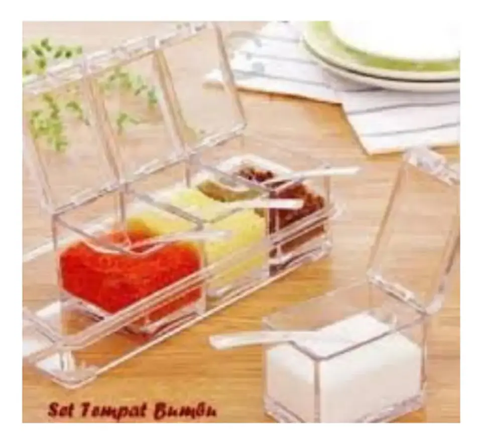 Kit De Soportes Acrílicos Para Condimentos, 2 Tarros 2