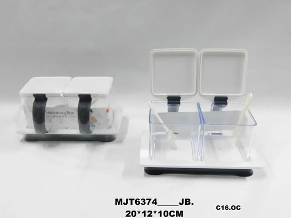 Kit De Soportes Acrílicos Para Condimentos, 2 Tarros 3