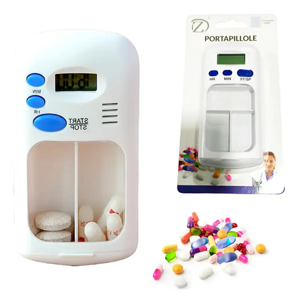 Pastillero Con Alarma 3 Compartimientos Protección Hermético 1
