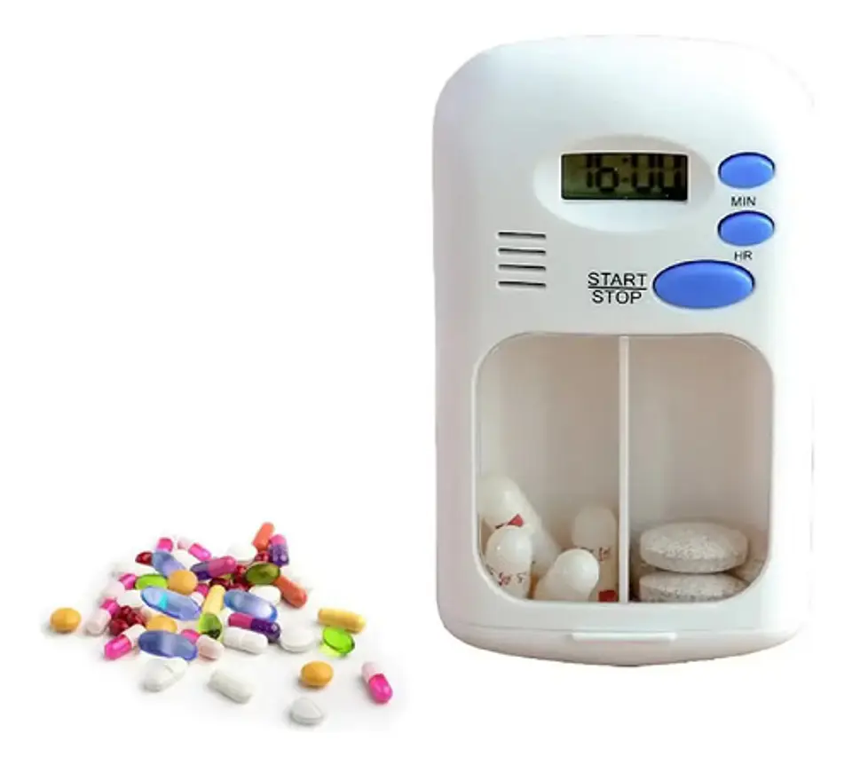 Pastillero Con Alarma 3 Compartimientos Protección Hermético 2