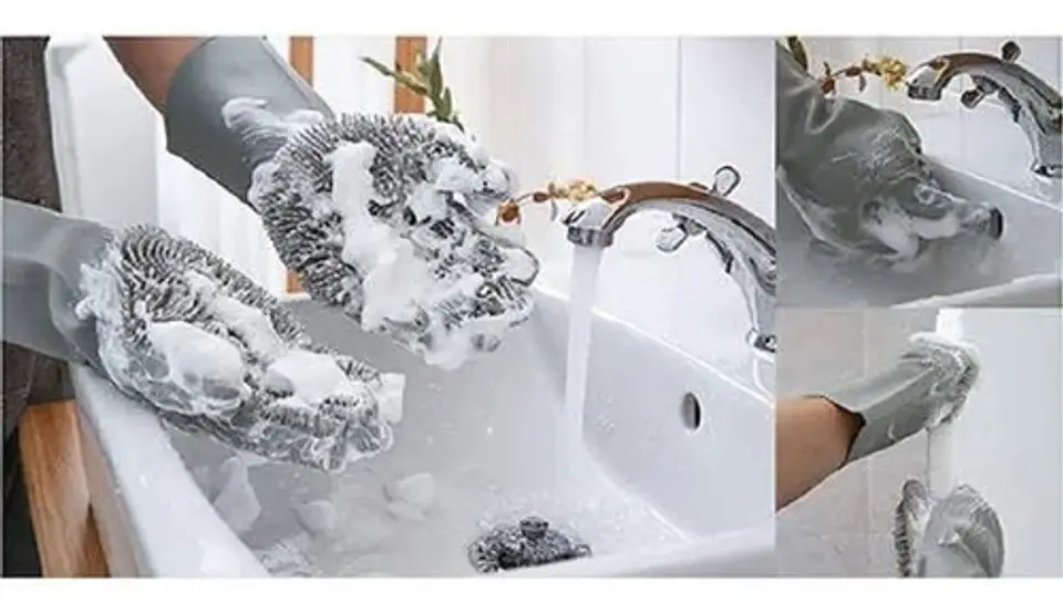 Guantes Agarradera Le Toton Casa Silicona Gris Multiusos Resistente Calor 3