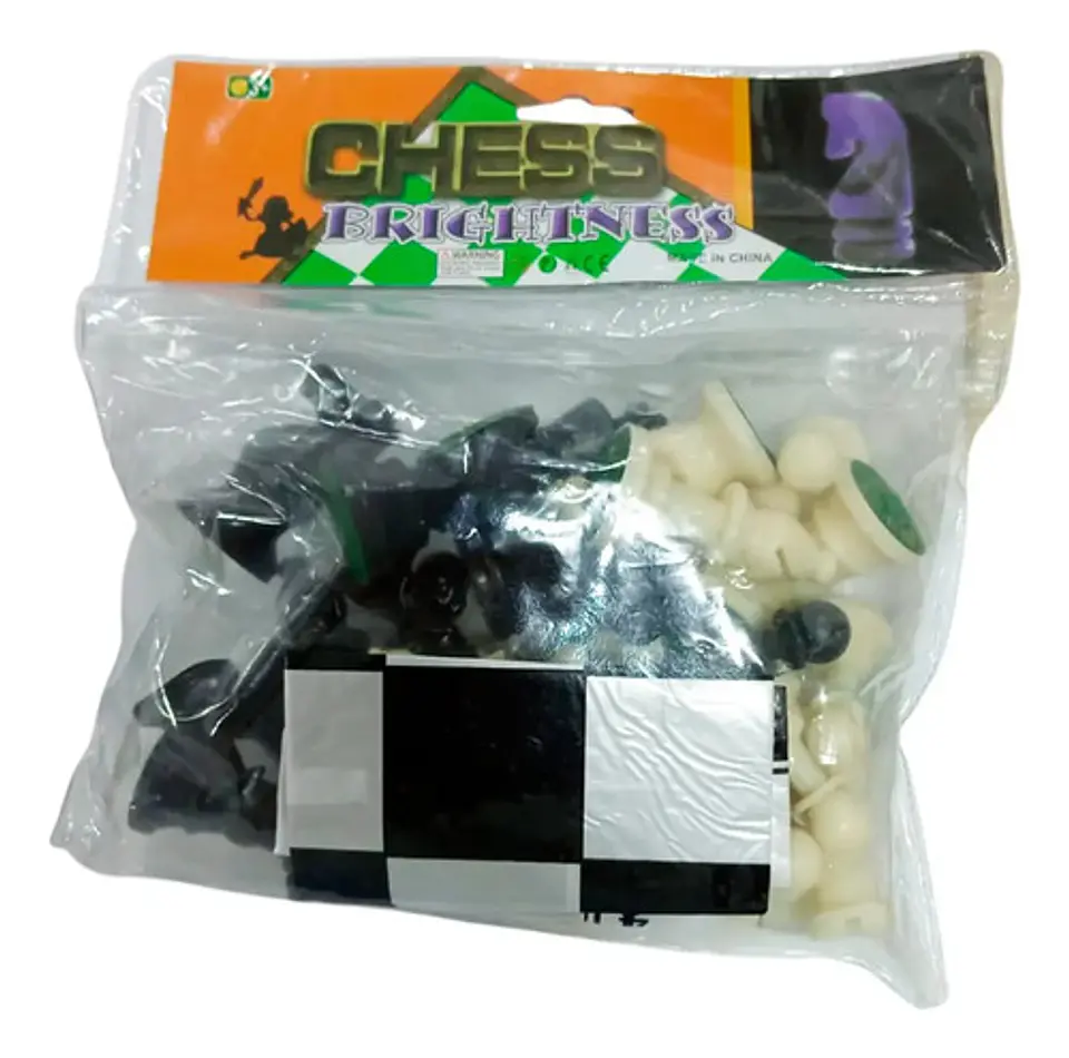 Ajedrez Plegable Fichas  Pvc Medida Del Rey 8 Cm Peón 4 Cm   2