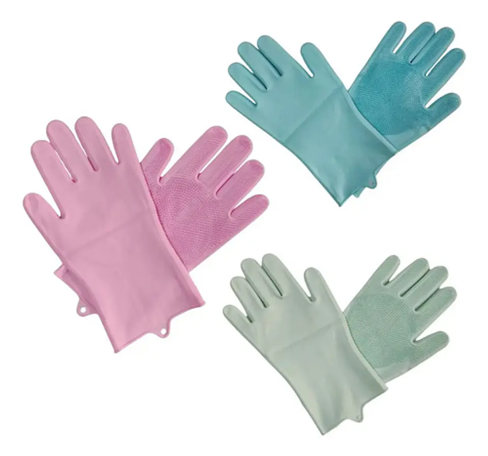 2 Guante Magico Silicona Esponja Cocina Mascota Todo Uso 1