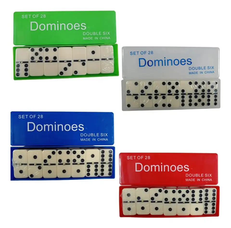 Domino Juego Mesa Caja Plástica Fichas Casino Puntos Negros  1