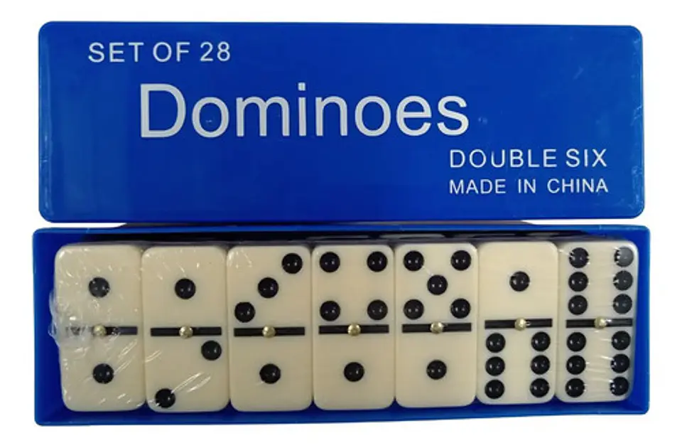 Domino Juego Mesa Caja Plástica Fichas Casino Puntos Negros  2